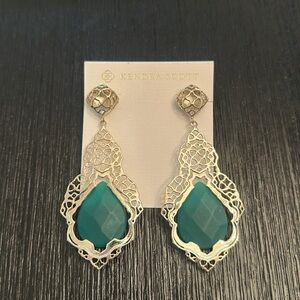 Vintage Kendra Scott “Ayanna” Earrings in Matte Green
